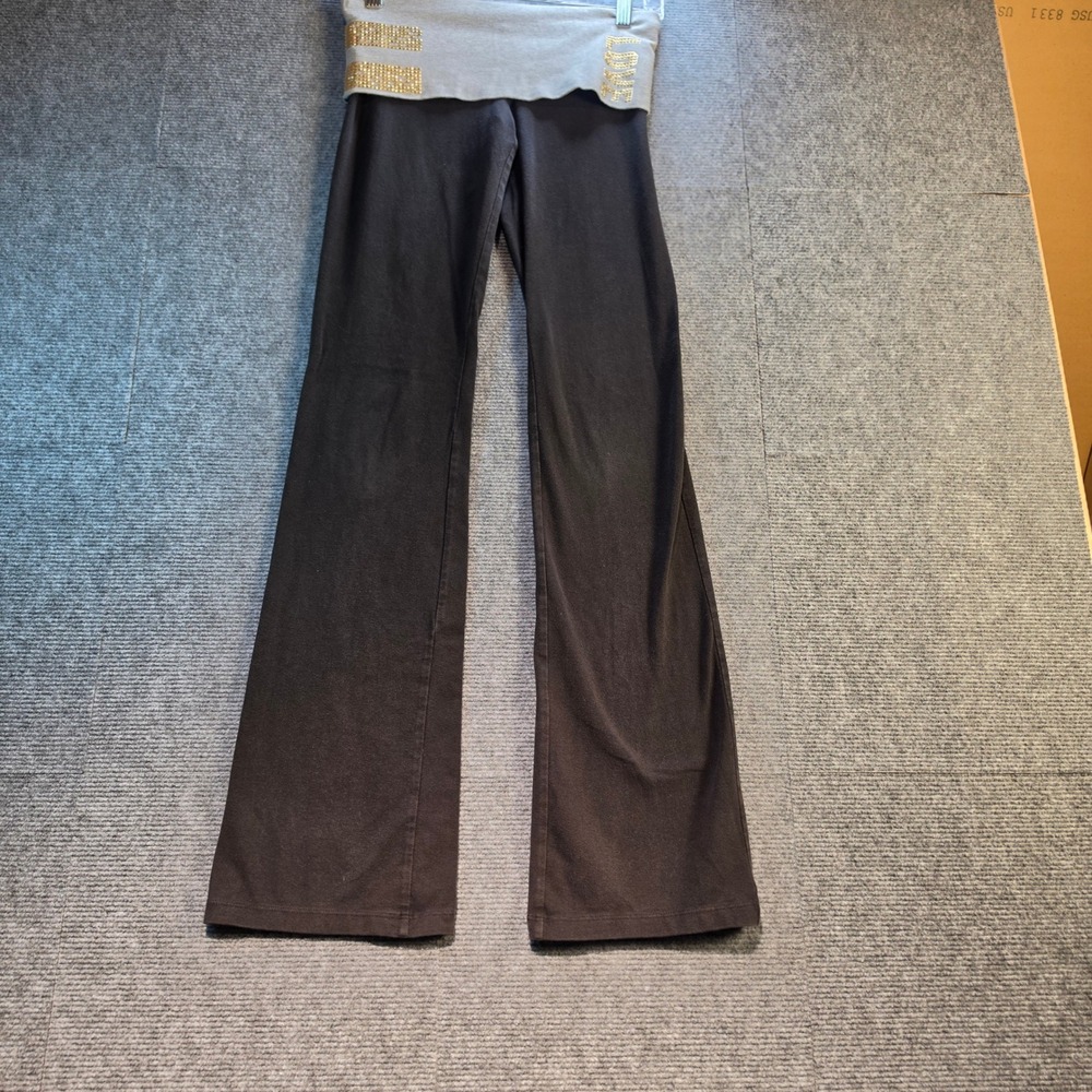 PINK Victoria's Secret Yoga Pants Women XS Black Gray Gold Bling Good Flare Leg
